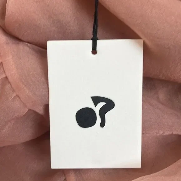 Anthropologie X OhSevenDays Tiered Sheer Midi Dress Size Large color blush - Picture 11 of 11